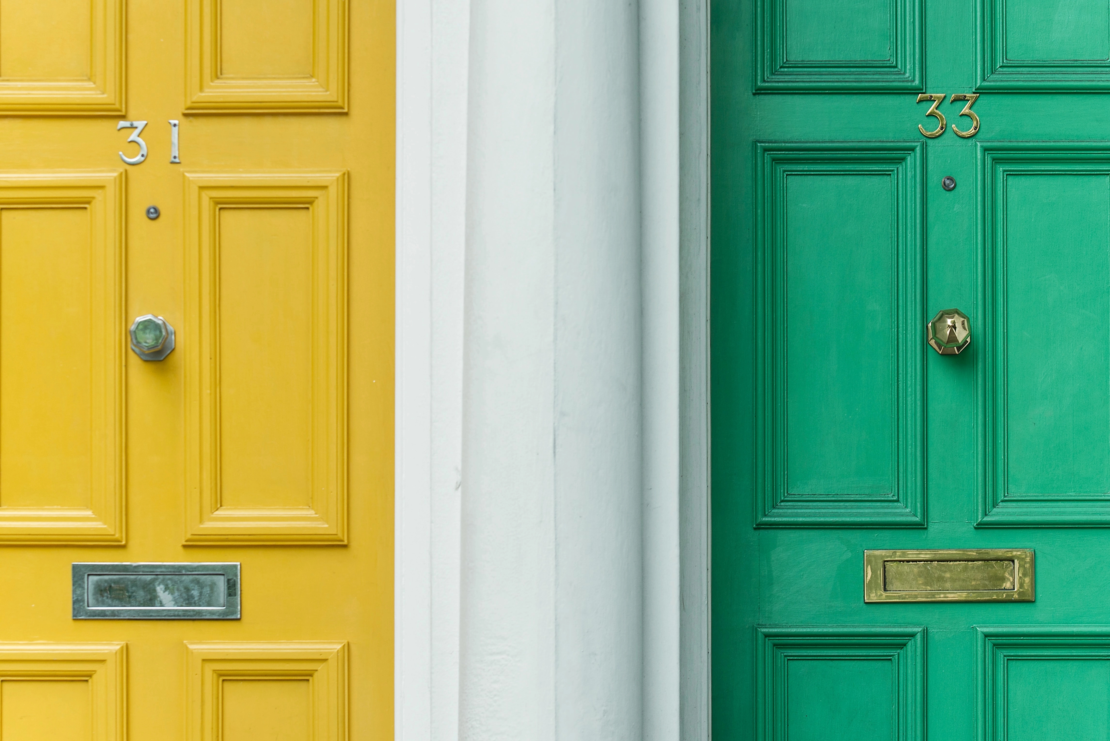 Composite Doors in Green & Yellow